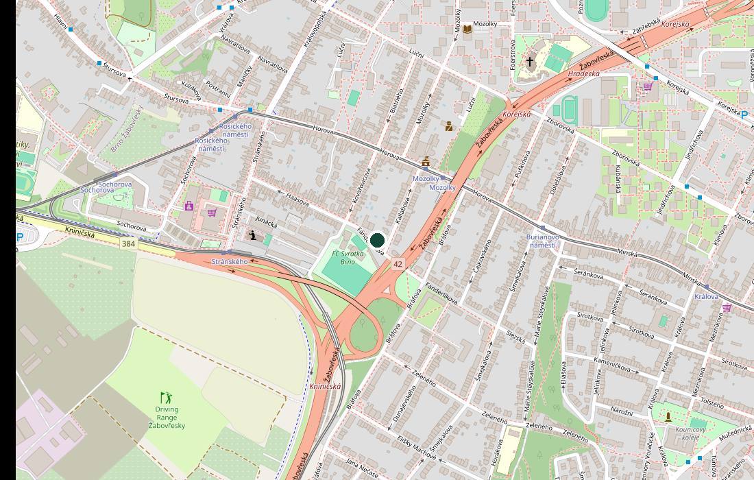 Mapa: Fanderlíkova 70, Brno-Žabovřesky